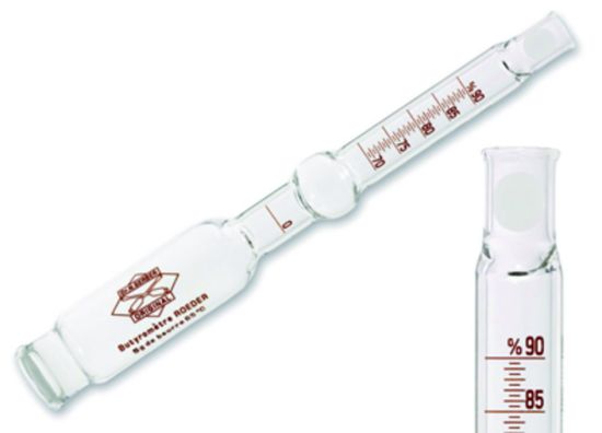 Butter butyrometer 0 - 70 - 90% w. big and small rubber stoppers and ...
