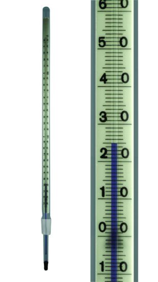 Thermometers, standard ground jointWith NS 14.5/23 cone. Enclosed-scale type, Translucent glass scale. Upper section approx. 11 mm diameter, lower section 7.5 mm diameter. Richter-top finish seal without button. Suitable for official calibr_1932728