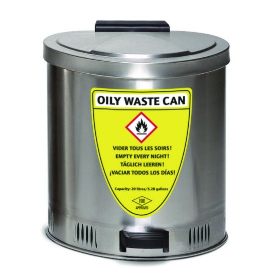 Disposal container 20 ltr. for cleaning wipes, made of stainless steel ...