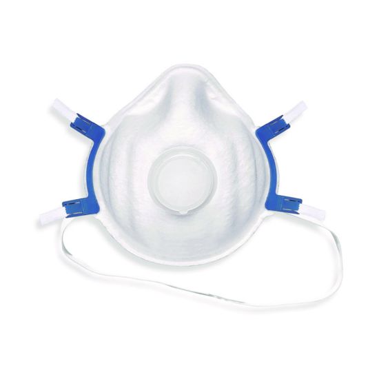 Particle filtering half mask BariMask FFP C3V with blue straps and white exhalation valve cap, preformed, pack of 5_2329646
