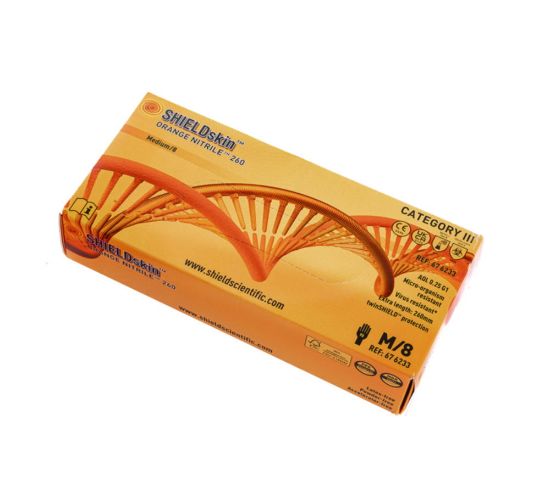 Gloves SHIELDskin size XL (10) nitrile, orange, 260mm, ORANGE NITRILE 260, pack of 90_2330462