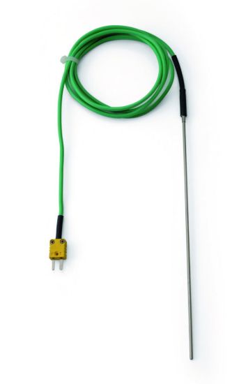 Sensor type K for immersion (NICR-NI) w/ miniature connector yellow,nominal length 150mm sheath ø 0,5 mm, application range -50...+200°C_2333904