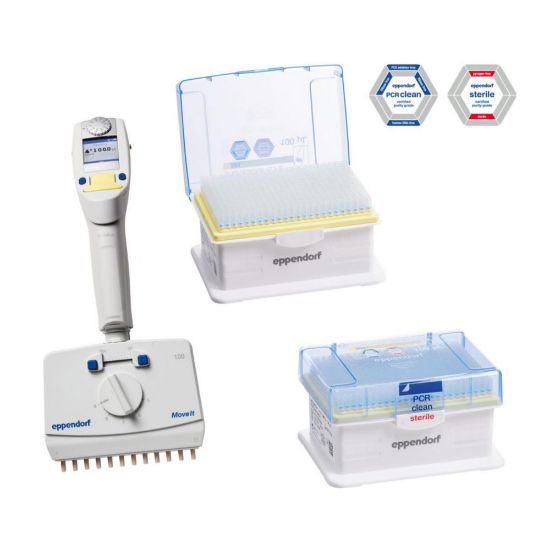 Xplorer® plus Move It® 12-Channel Starter Set adjustable cone spacing, 5-100 μL, incl. ep Dualfilter T.I.P.S.® PCRclean and sterile_2337054