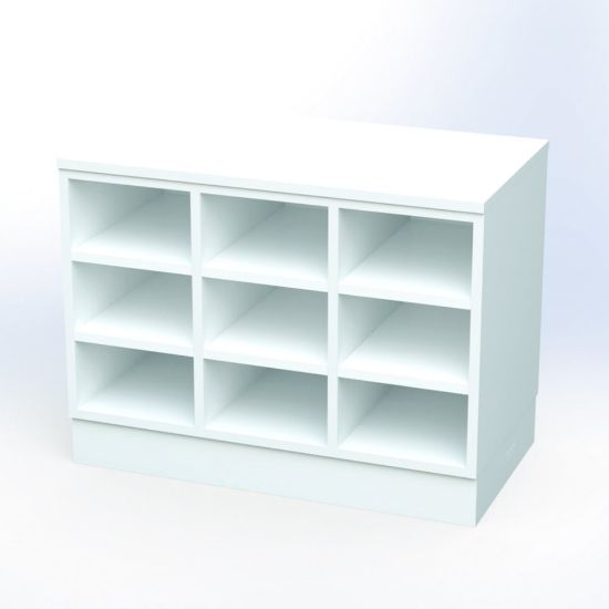 Melamine Sit-Over bench, white with melamine plinth, can be used on ...