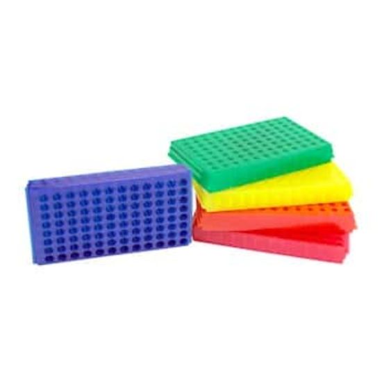 Cole-Parmer Reversible 96-Well Tube Rack, 0.5–2.0 mL, Assorted Colors ...
