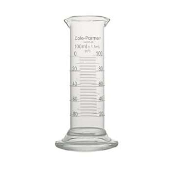 Cole-Parmer low-form graduated glass cylinder, 100 ml, to deliver