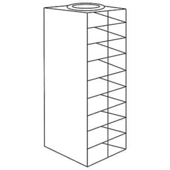 Cole-Parmer Argos Technologies PolarSafe RCA92A Vertical/Chest Aluminum Rack for Standard 2" Boxes, 9 Box Capacity_1204844