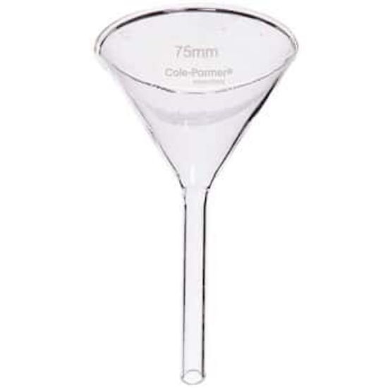 Cole-Parmer Elements Short Stem Funnel, Glass, 100 mm dia, 6 Pack ...
