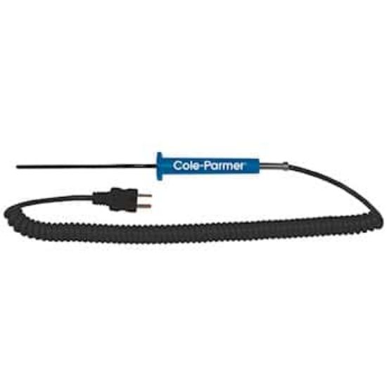 Cole-Parmer Digi-Sense compact PFA-coated thermocouple probe, 4.5 inch, grounded, Type J