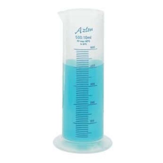 Azlon squat form polypropylene graduated cylinder, 1000 ml