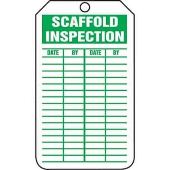 Accuform Scaffold Inspection Tag, 5 7/8" x 3 1/8", Cardstock, 25 Pack_1152325