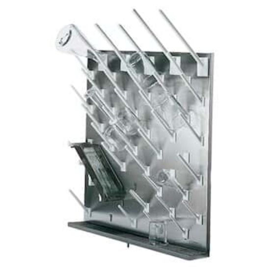 Cole-Parmer Modular Stainless Steel Drying Rack 50 Black Pegs 30 Wx30 H ...