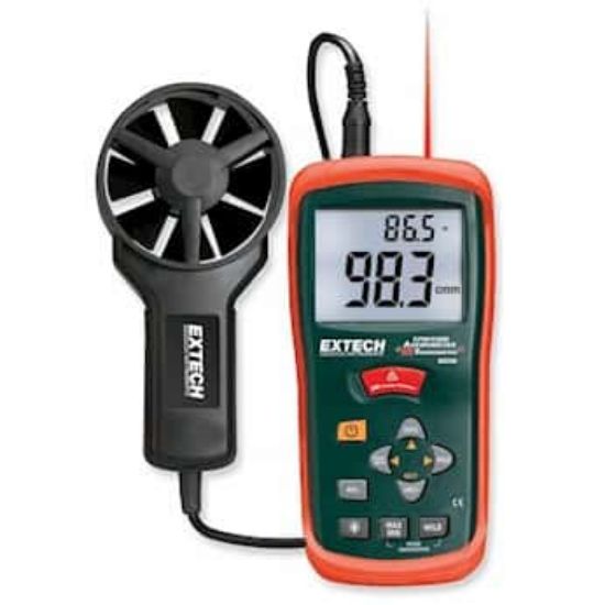 Extech AN200 EasyView CFM/CMM Vane Thermoanemometer with IR Thermometer ...