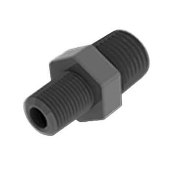 Cole-Parmer VapLock Filter Adapter, 1/8" NPT(M) x 1/4" NPT(M), Polypropylene; 1 Each_1239626