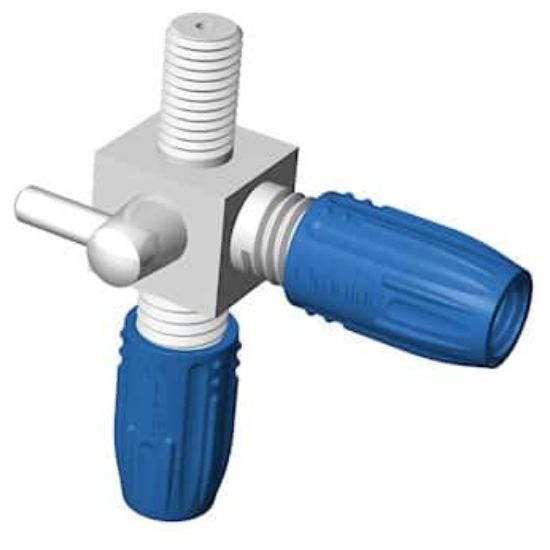 Diba Omnifit Cap System Adapter with Column Bleed Valve, Tee, 1/4