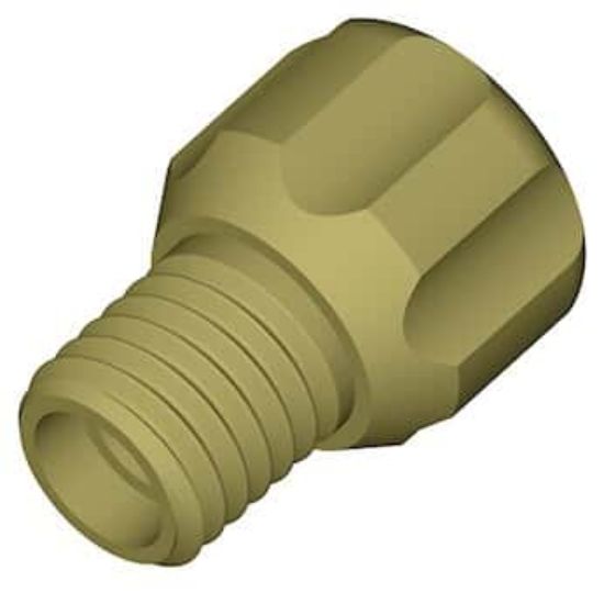 Dibafit Short Thread Tubing End Fitting, Type S/P, 1/8" OD, 1/4"-28 UNF(M), PEEK; 10 Pack_1466953