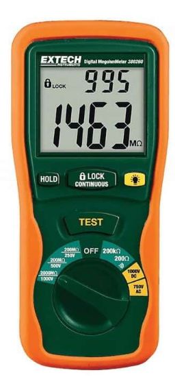 Extech Megohmmeter Autoranging Dgtl 1000V Digital Insulation Tester with Voltage & Continuity Measurement_1132328