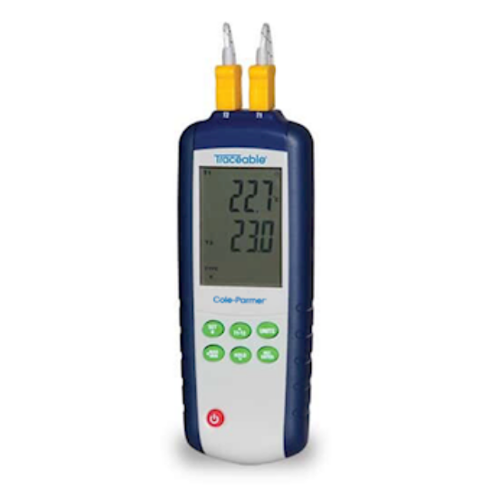 Traceable 2 Input Data Logging Thermocouple Probe Thermometer Type K/J NIST Traceable Calibration_1121598