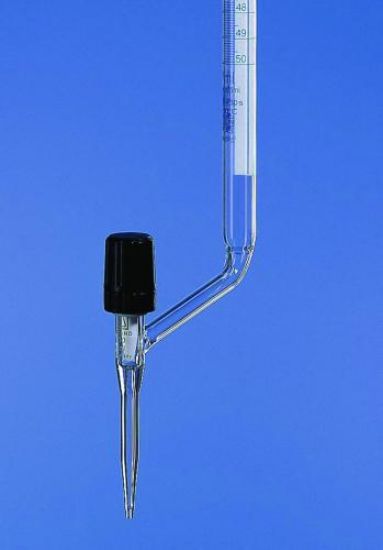 BRAND 50 ml Class AS glass burette with lateral PTFE valve and Schellbach stripe