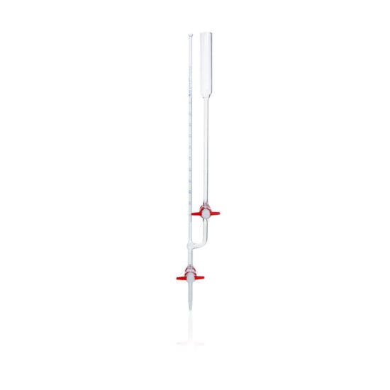 Micro-burette, 5 ml, AS, PTFE stopcock, blue printing