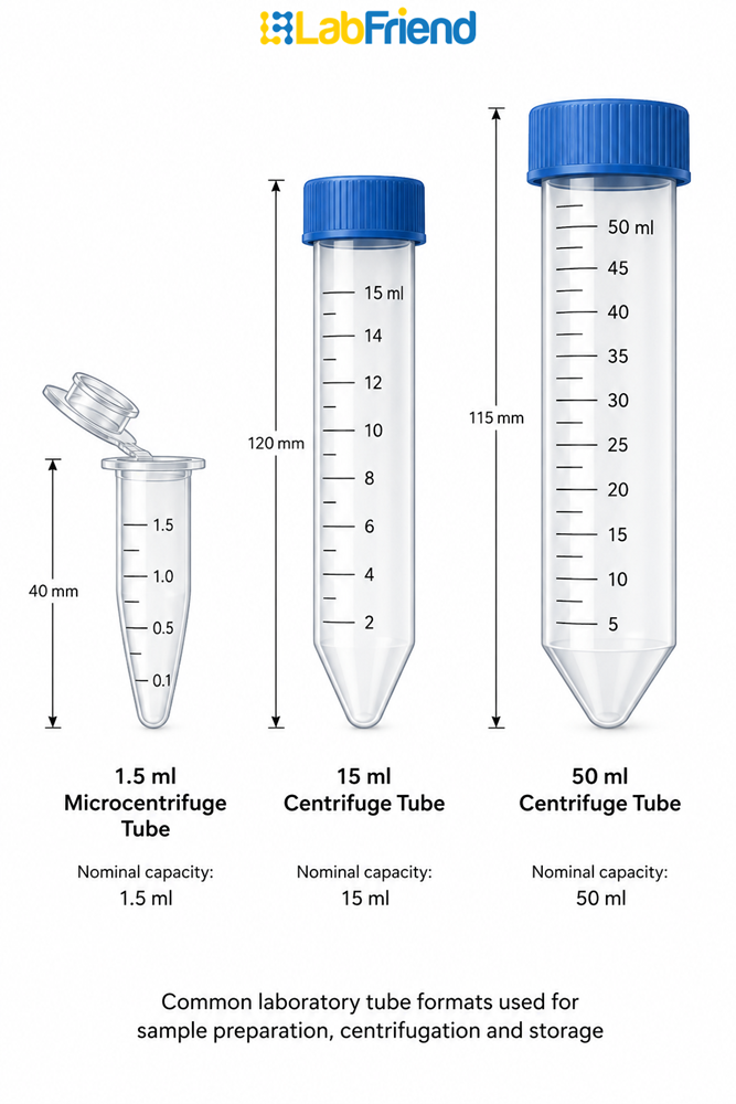 Compare 15 ml and 50 ml centrifuge tubes for sample preparation, cell culture, centrifugation, storage and routine laboratory workflows. Learn what UK labs should check before buying.