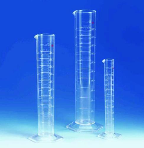 Vol.cylinder 10 ml, h.F., PMP cl.A, conf.batch certified, convex scale ...