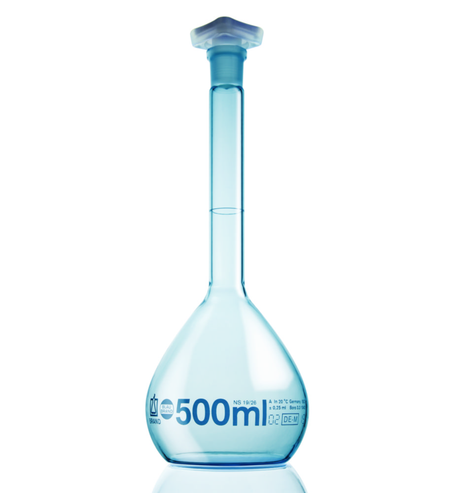 Volumetric Flask 250 Ml Class A Blaubrand® Ns Pp Stopper Ns 1423 Plastic Coated Labfriend 5622