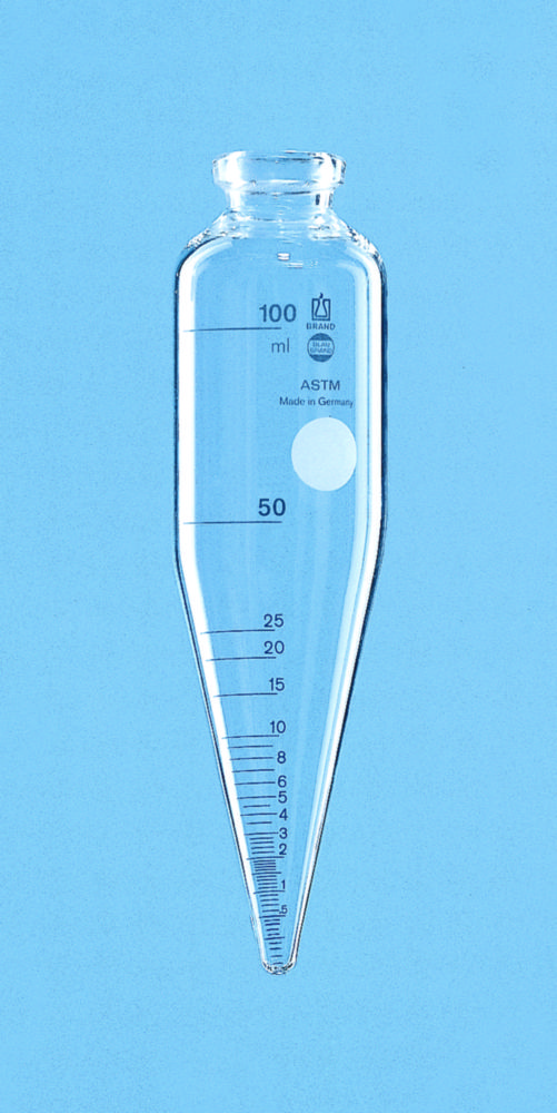 ASTM centrifuge tube 100 ml Boro 3.3,resilient till RZB 700, diam. 44 ...