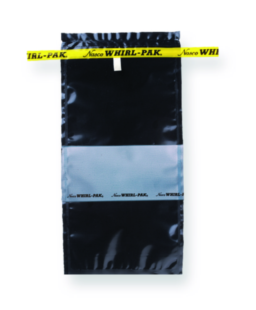 Whirl-Pak® Black bags 75x185 mm with writing field, PE, capacity 118 ml ...