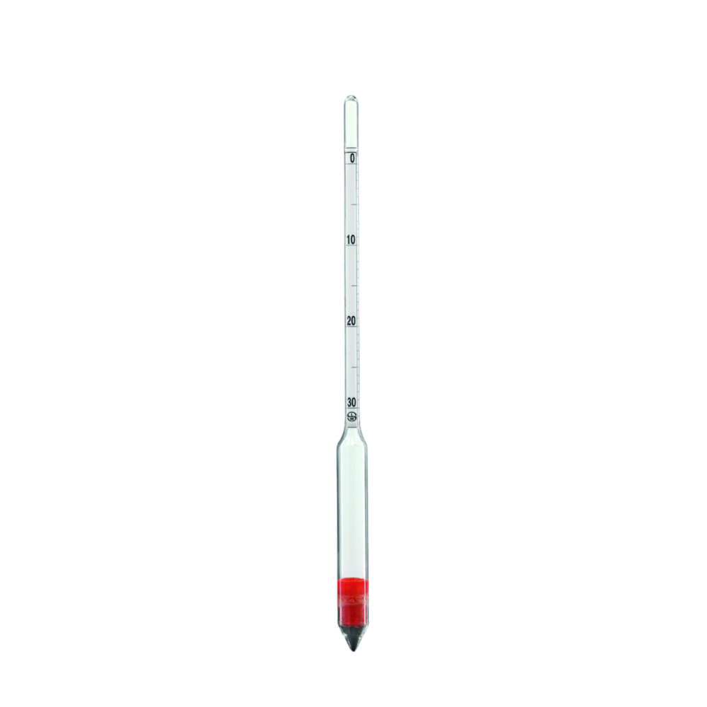Precision hydrometer acc.Baumé 2030 in 0,1° Baumé, w/o thermometer