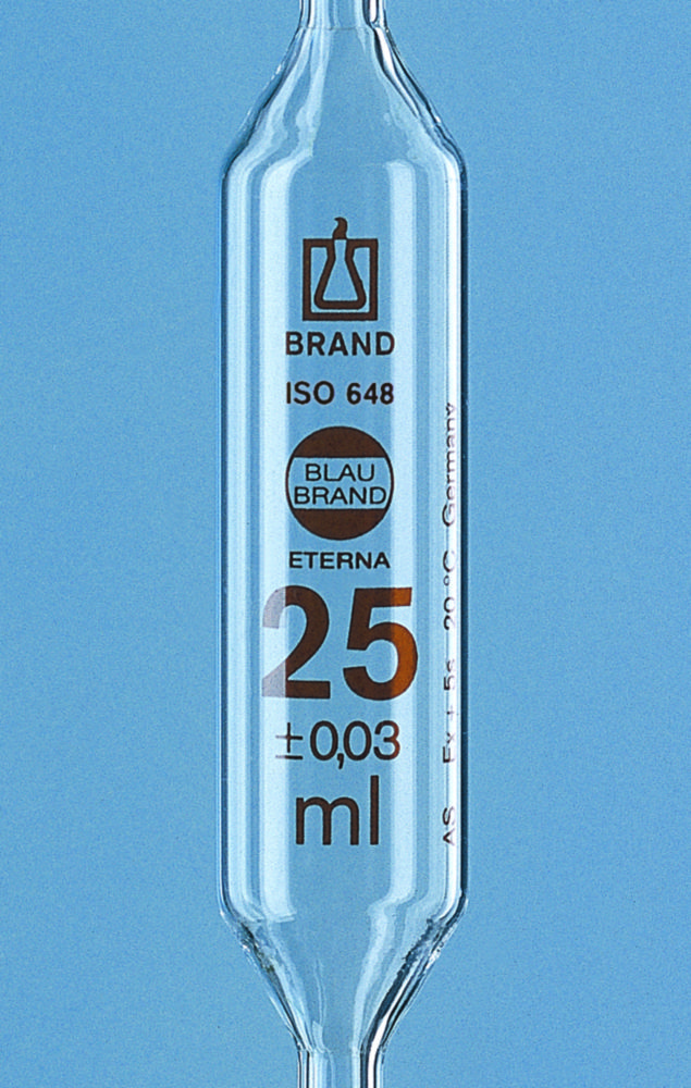 Volumetric pipette BLAUBRANDETERNA 50ml Cl.AS amber graduation