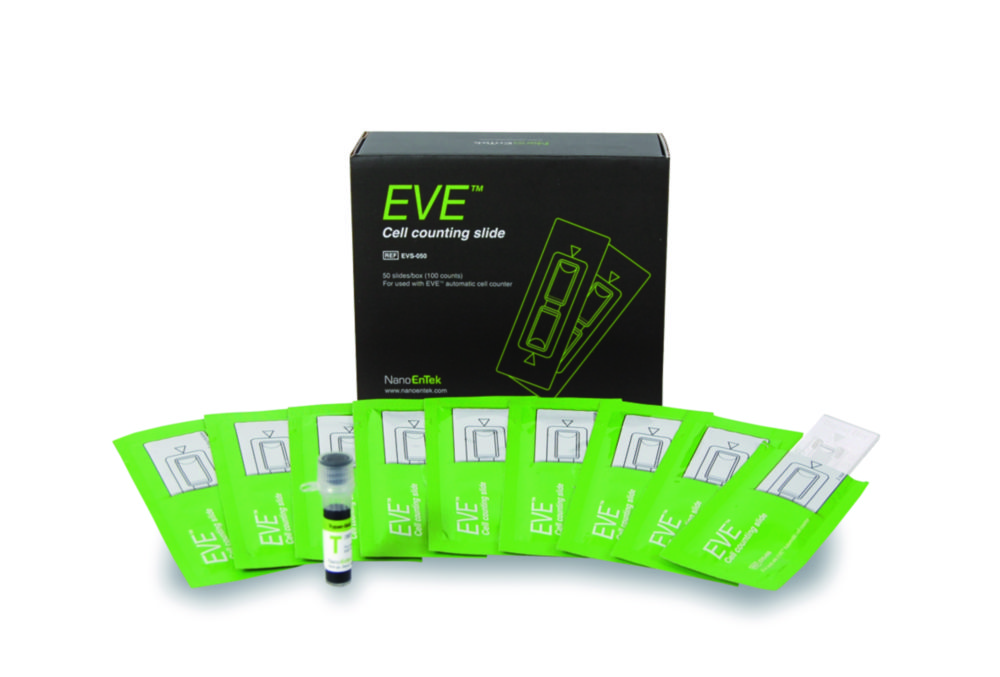 EVE Cell counting slides incl. 1x1.5ml trypan blue (0.4) for 100
