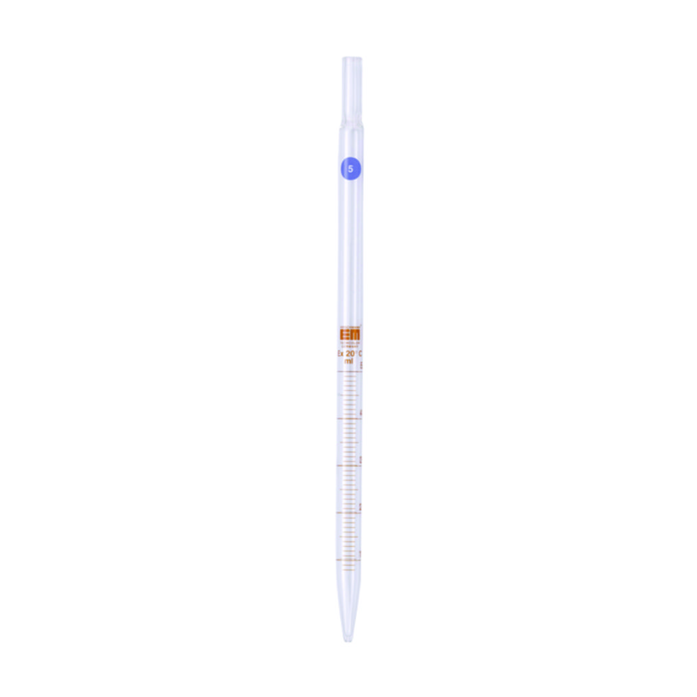 Pipette for tissue culture 20.1ml claer glass, amber graduation, 230 mm, with mouth piece for