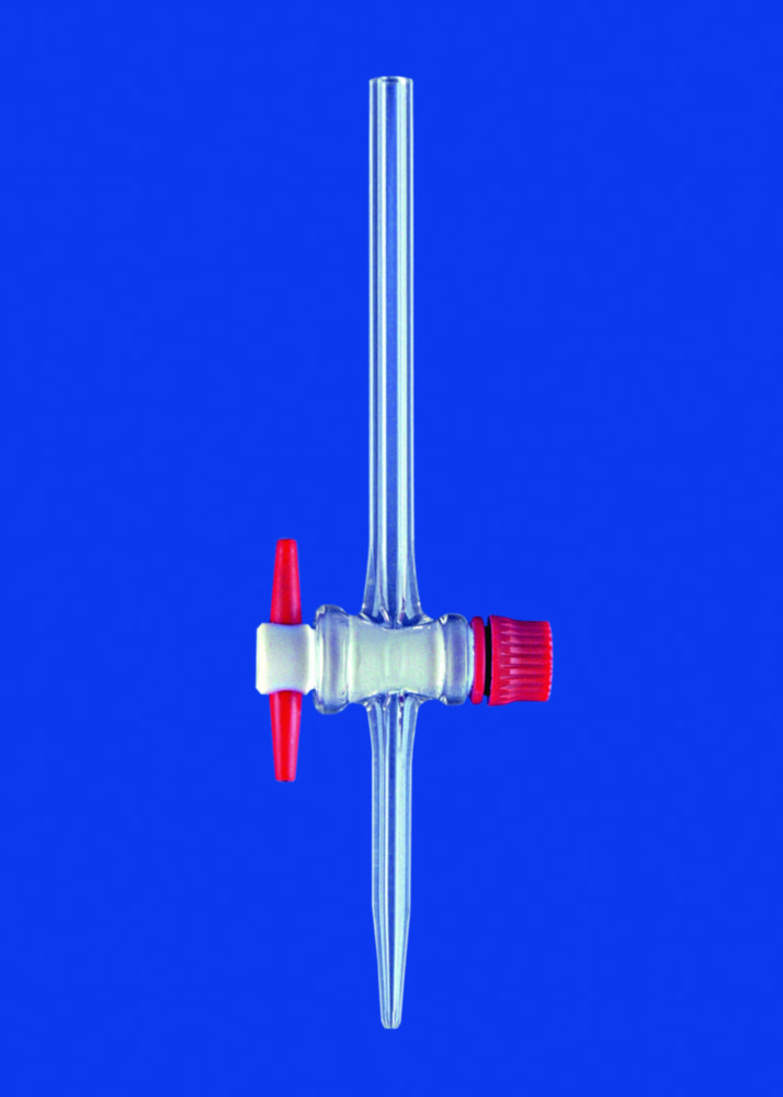 Straight burette stopcock, Boro 3.3, cock PTFE, NS 12,5, hole 1,5mm