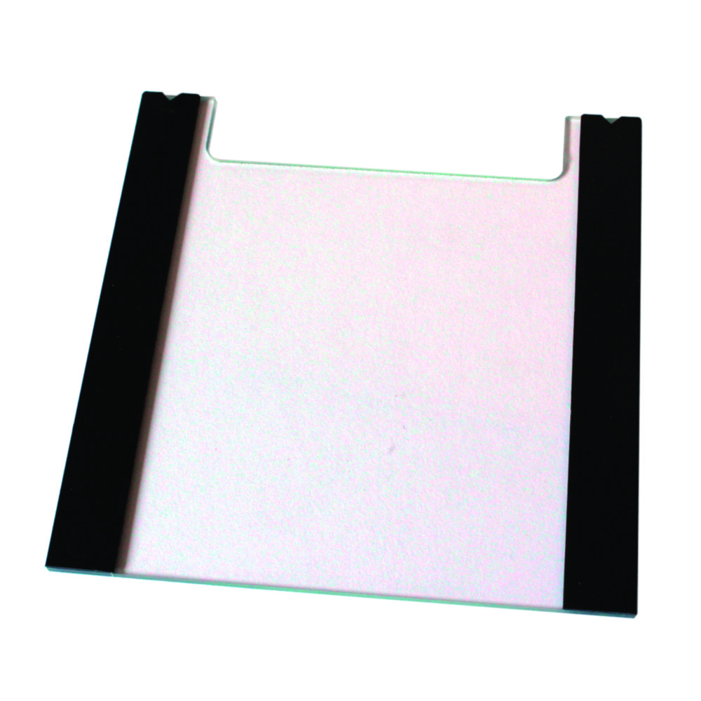 Notched glass plates 100x100mm with 0,75 bonded spacers, pack of 2