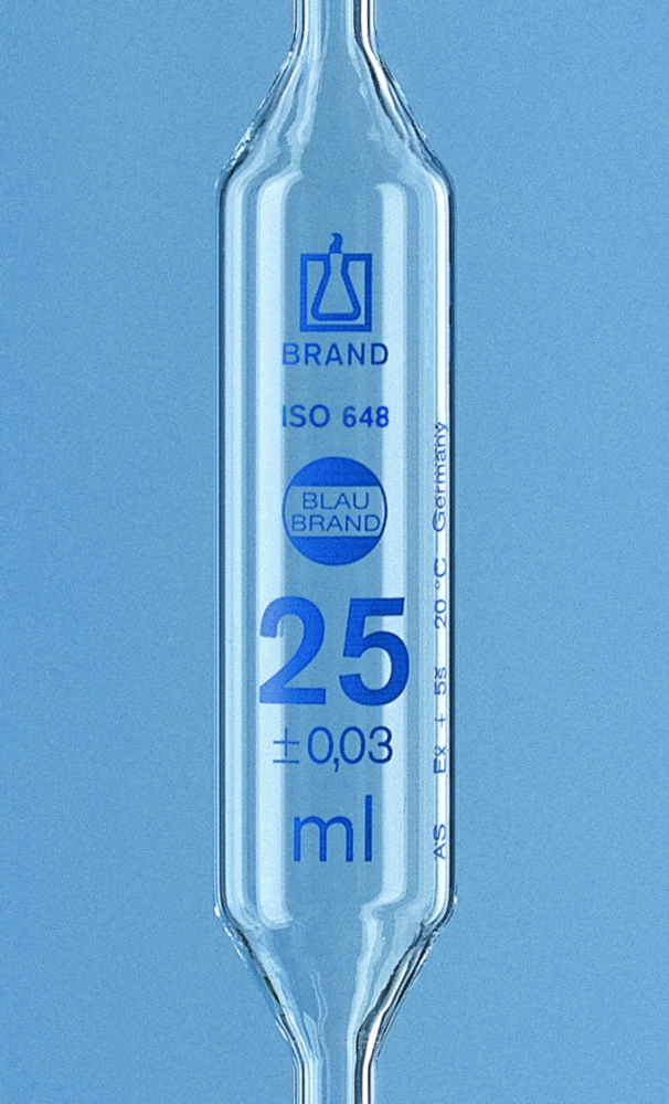 Volumetric pipet 3 ml, w.1 mark BLAUBRAND, cl. AS, ARGlass, conformity