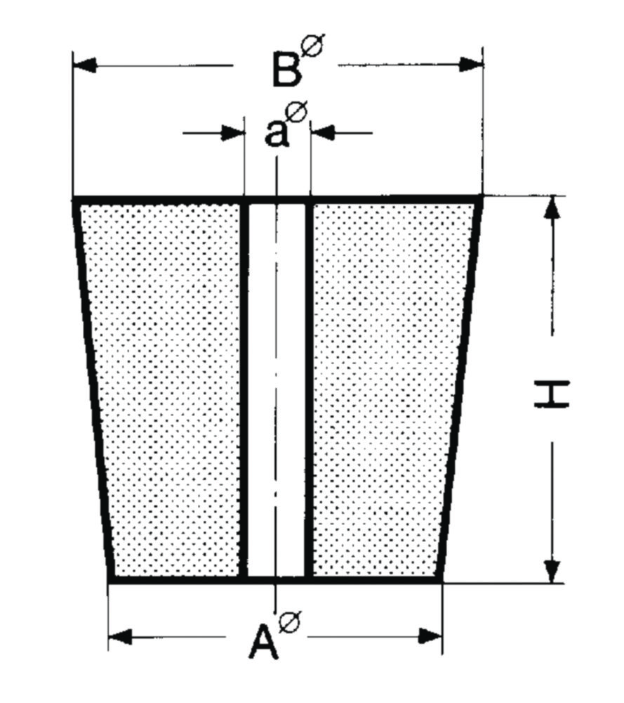 Rubber stopper 41x49x40mm with 1 hole of 23 mm acc.to DIN 12871, (NR