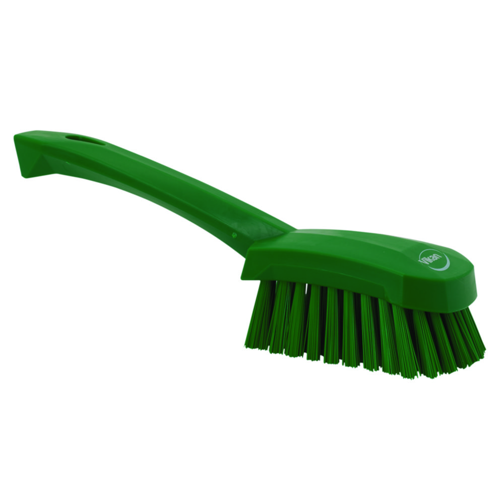 Vikan 41925 Short Handle Scrubbing Brush- Stiff, White