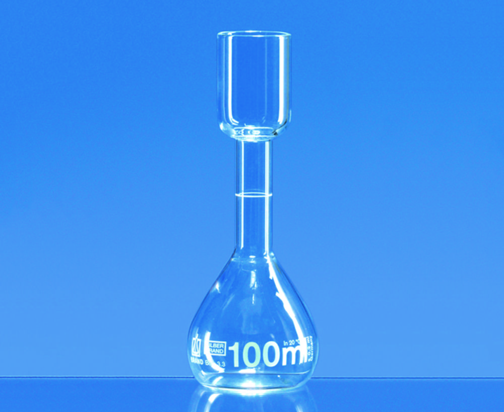 Volumetric flasks cap. 100 ml appr. Kohlrausch, DURAN, SILBERBRAND