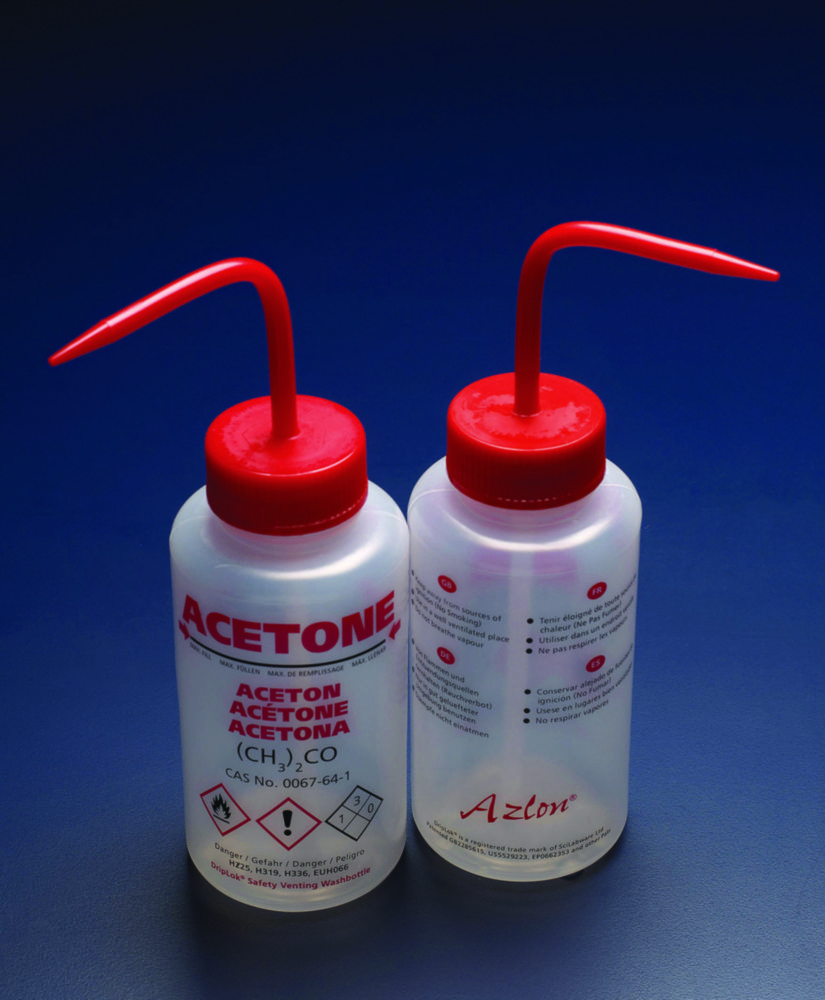 Wash Bottles 250 Ml Wide Neck Acetone Red Pack Of 5 LabFriend Laboratory Equipment And