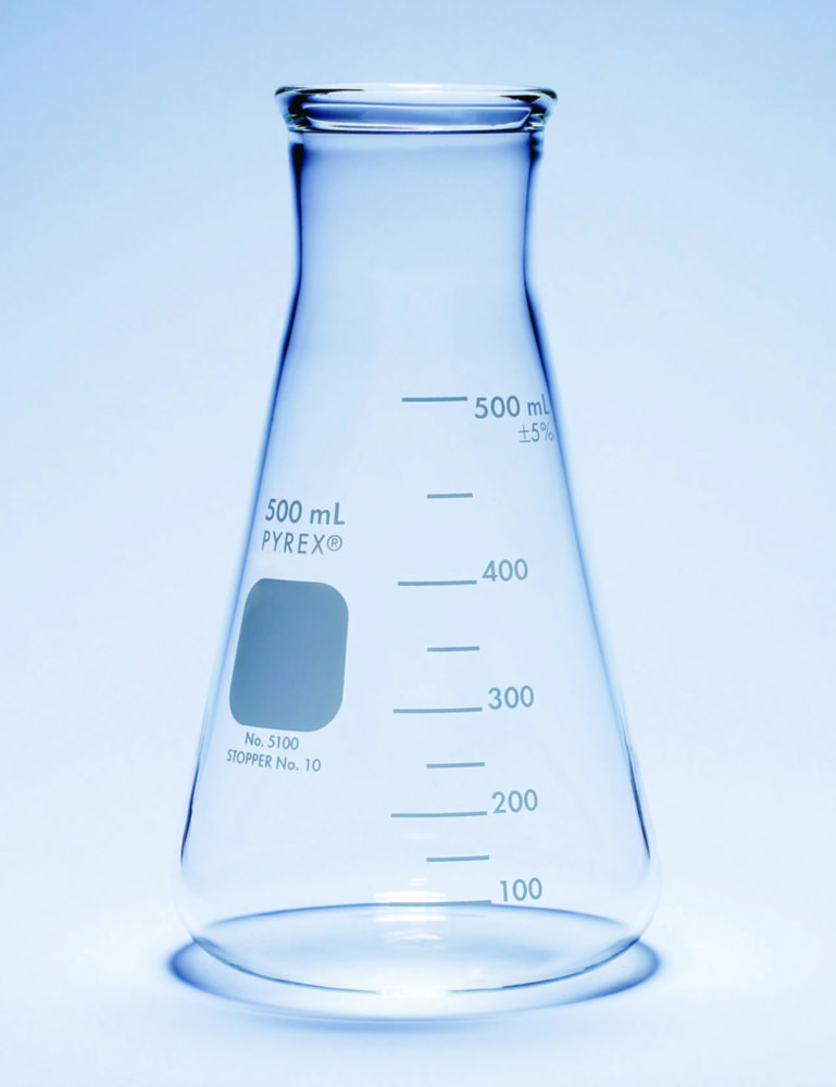 Erlenmeyer flask 1000 ml glass wide neck, heavy duty, conical graduated