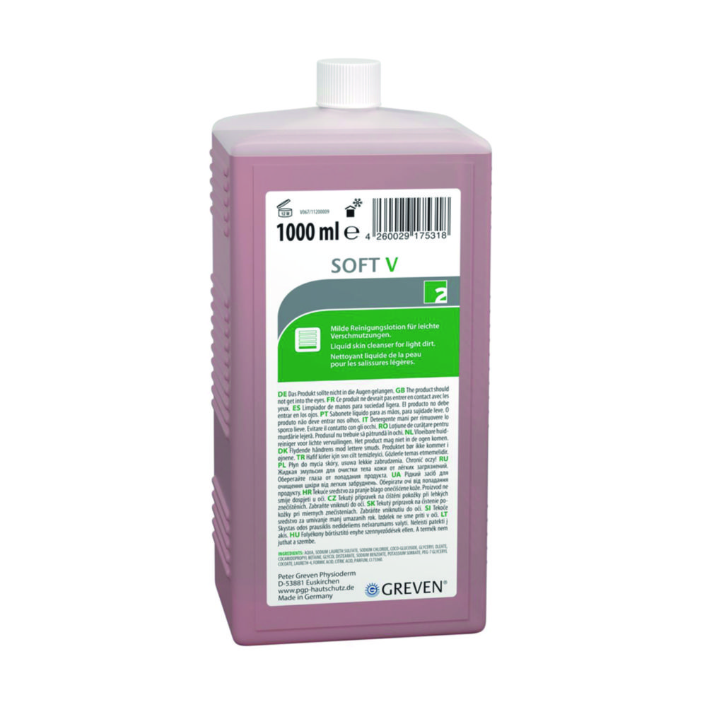 GREVEN® SOFT V Skin cleaning lotion 1000 ml hard bottle, for light dirt