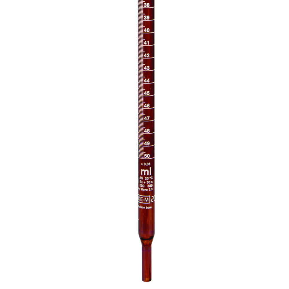 Spare burette length for compact burette 25 ml, SILBERBRAND, amber glass. Pack of 1.