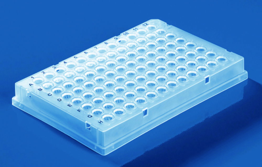 PCR-plates 96-well full frame, Low Profile, clear, black coding, pack of 50