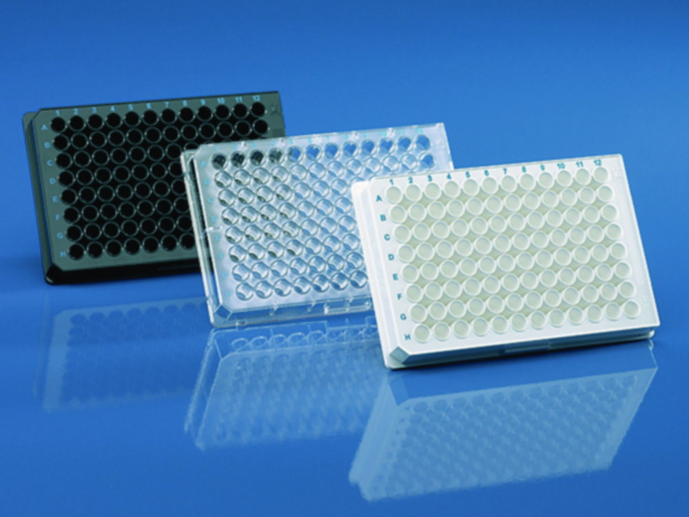 Microplates hydroGrade 96-well, PS, transparent, standard, F-bottom, non-sterile, without lid, pack of 100