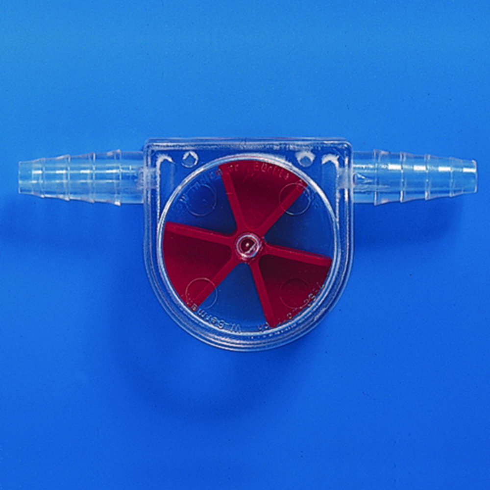 Flow indicator, PLASTIBRAND made of SAN, for visual insp. of flow direction/velocity pack of 5