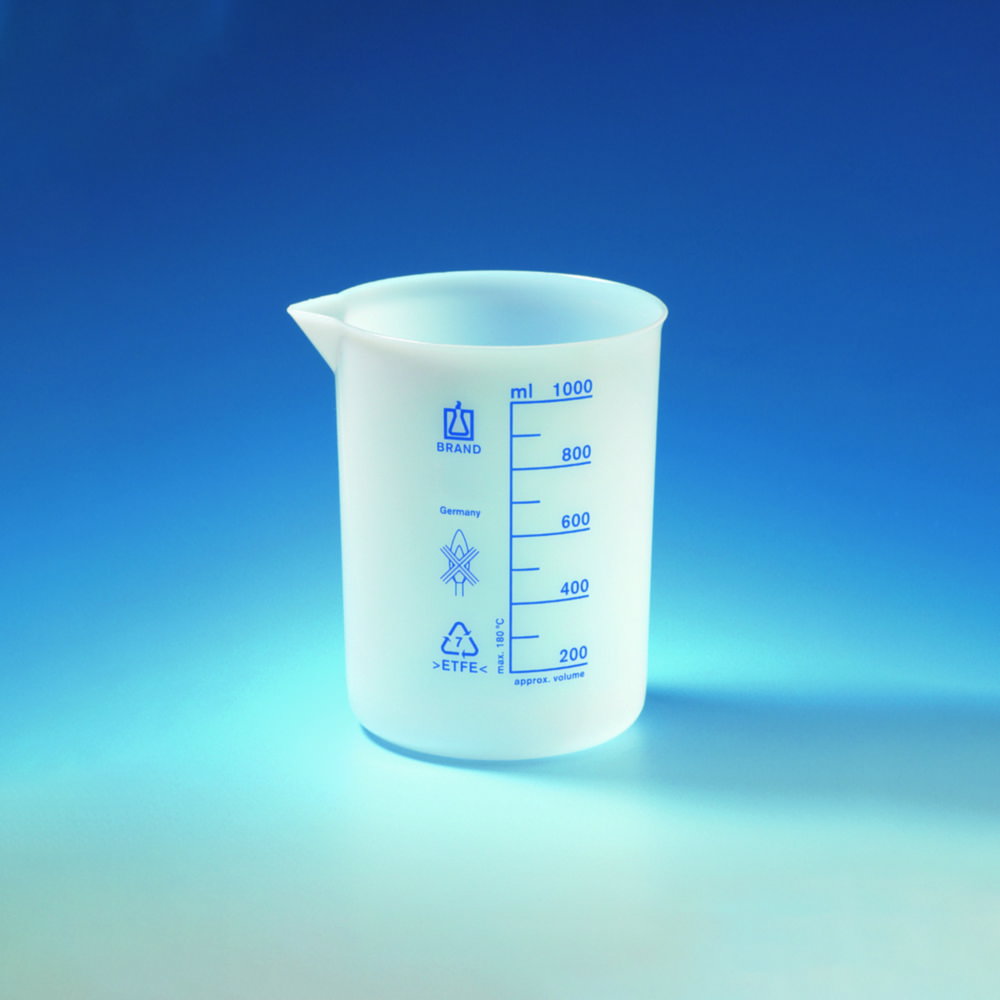 Beakers,ETFE,low form,cap. 25 ml,graduated