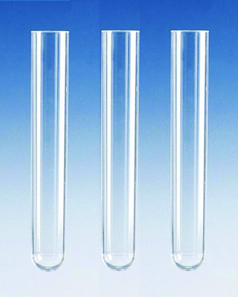 Test tubes (Universal), PS, PLASTIBRAND, glass clear, pack of 4000
