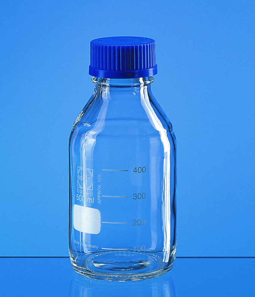 Laboratory Bottles 500ml with thread and graduation pack of 10