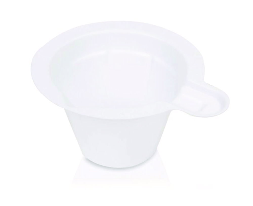 Weighing pans, PS, round, with handle 50 ml, 80 mm x 43 mm pack of 200